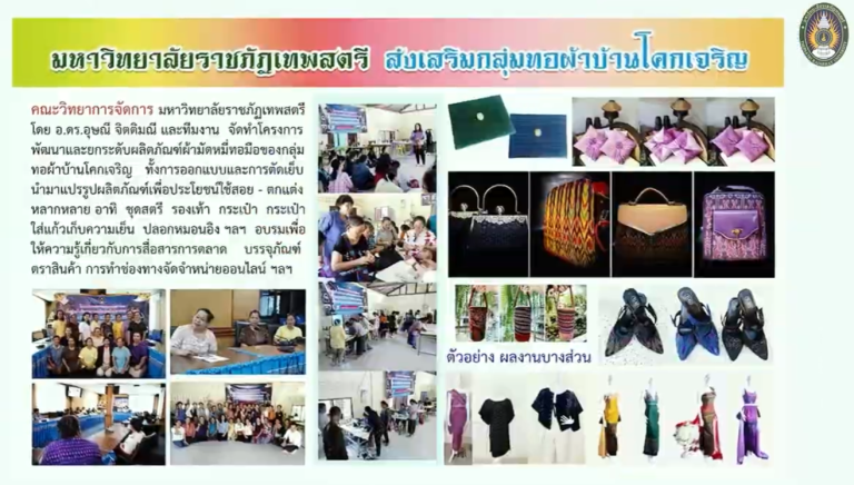 โครงการการออกแบบและพัฒนาผลิตภัณฑ์ผ้าทอเมืองละโว้ด้วยเทคนิคผสม 3 มิติ